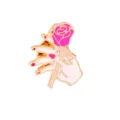 Enamel rose hand pin badge gold plated pink brooch stylish lapel accessory for clothing - Hand-held Rose