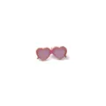 Heart sunglasses alloy brooch, pink frame cute enamel pin variant, fashion sweet accessory. - Glasses