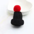 Mini knitted hat brooch cute pom-pom clothing bag pendant sweet accessory daily wear fashion gift - Black