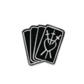 Tarot Drie Zwaarden zwarte emaille broche pin, stijlvol mystiek occult badge accessoire - Kaart