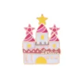 Leuke roze kasteel emaille speld metalen broche badge voor kleding hoed decoratie accessoire - Kasteel