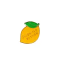 Lemon enamel brooch pin, cute cartoon alloy lapel pin for backpack shirt accessories. - Lemon
