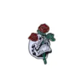 Broche Émail Tête de Mort Rose Style Punk Gothique Halloween pour Veste Sac à Dos Col - Crâne de Rose