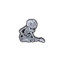 Badge Broche Punk Squelette Guitare Email Noir Blanc Gothique Rock Halloween Accessoires Bijoux - Crâne Jouant de la Guitare