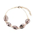 Cowrie Muschel Geflochtenes Armband Roségold Sommer Strand Schmuck Geschenk Damen 1Stk - Roségoldschale Beiges Seil