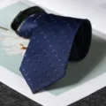 Cravatta con cerniera formale da uomo d'affari, blu scuro a grana fine superficie liscia, 6cm. - Stile con Cerniera 6cm A018