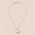 Charming rose gold daisy pendant necklace, stylish aroma diffuser and repellent accessory. - Necklace / Without Repellent Tablet / White