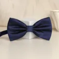 Men blue textured bow tie for wedding groom formal suit gentlemen neckwear stylish accessory - Navy Grid Bowtie