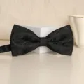 Classic black paisley bow tie for men, elegant formal wedding neckwear and party accessory. - Black Paisley Bowtie