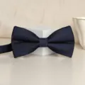 Men's dark blue textured bow tie for weddings, business events, and formal occasions. - Knight Navy Bowtie