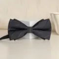 Classic black striped bow tie for men, stylish formal wear accessory for wedding parties. - Dark Gray Asymmetric Stripe Bowtie