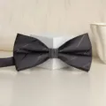 Classic black striped bow tie for men, perfect for weddings, parties, and formal events. - Dark Gray Stripe Bowtie