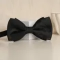Classic black paisley bow tie for men, elegant jacquard wedding party formal suit accessory. - Black Asymmetric Paisley Bowtie