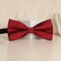 Wine red polka dot men bow tie for wedding groom groomsmen classic variant style. - Wine Red Dot Bowtie