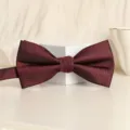 Burgundy solid color bow tie for men, classic wedding groom and groomsmen formal neckwear style. - Stable Wine Red Bowtie