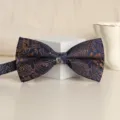 Classic blue paisley bow tie for men, elegant wedding groom accessory and formal party wear. - Royal Couple Bowtie