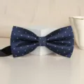 Men Navy Blue Polka Dot Bow Tie Groom Wedding Formal Neckwear Accessory Variant Style - F11 Blue Dot Bowtie