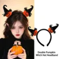 Halloween pumpkin witch hat headband cute party hair accessories for women and girls - Style 12 Evil Pumpkin