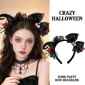 Halloween Black Bow Witch Hat Headband Cute Party Cosplay Costume Hair Hoop Accessory - Style 13 Bow Witch Hat