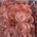 Pink Crystal Agates Donut Beads Large Hole Safety Buckles DIY Jewelry Accessories - Synthetic Watermelon Red 1PC