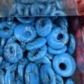 Blue Turquoise Agate Huanguo Beads Large Hole Ping An Bu Ke DIY Jewelry Accessories - Synthetic Blue Turquoise 1PC