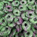 Natural crystal agate 18mm doughnut pendant wholesale DIY jewelry making accessory - Ruby Zoisite 1pc