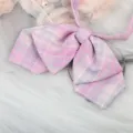 Japanischer JK karierter Schleifenbinder vorgebundener Matrosenuniform Band Kragenblume Damen - Mädchenhaft Rosa Doppellagige Kragenblume