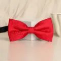 Elegant red jacquard bow tie for men, perfect formal neckwear accessory for weddings. - D10 Bowtie