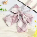Japanese JK style pink plaid bow tie collar accessory for school uniform and daily shirt fashion. - JK002 White Purple Red Plaid Bow Tie