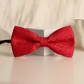 Classic burgundy red patterned bow tie for men, elegant wedding formal wear accessory. - Vintage Pattern Bowtie