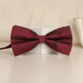 Elegant burgundy geometric pattern bow tie for men, perfect wedding groom suit accessory. - Wine Red Geometric Block Bowtie