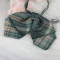 Grüner karierter JK Fliegenkragen, japanischer Stil doppelter vorgebundener Kragen Matrosenuniform. - Wald Brief Doppellagige Kragenblume