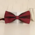 Burgundy glitter bow tie for men, stylish double layer groom wedding formal accessory. - Retro Wine Red Bowtie