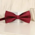 Wine red double layer bow tie for men formal suit wedding groomsmen classic neckwear - New Wine Red Fine Stripe Bowtie