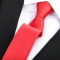 Classic red men necktie for business formal wear, elegant wedding groom tie accessory. - Fine Stripe Zipper / 6 cm Wide / Red
