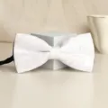 White paisley pattern men's bow tie for wedding, formal suit accessory and stylish groom wear. - White Paisley Bowtie