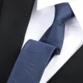 Men's blue formal business necktie with geometric pattern, elegant suit tie accessory. - Snowflake Zipper / 6 cm Wide / Blue