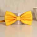 Yellow bow tie for men, textured grid pattern wedding groom formal wear accessory variant. - Yellow Small Check Bowtie