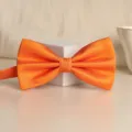 Orange grid bow tie for men, elegant wedding groom necktie accessory for formal suits. - Orange Small Check Bowtie