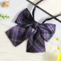 Purple plaid JK bow tie sailor uniform collar accessory for school girl shirts and outfits. - JK015 Sweetheart Storm Bow Tie