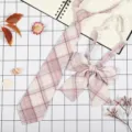 Japanese plaid JK tie and bow set, pre-tied student style sailor suit uniform accessory detail. - JK002 White Purple Red Plaid