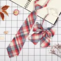 Set cravatta e fiocco scozzese JK giapponese dettaglio accessorio per uniforme scolastica. - JK024 Rosso Blu