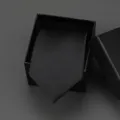 Black business suit tie presented in a nice gift box, classic style for formal wear. - 8cm Black Fine Grain Manual