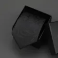 Classic black paisley necktie with gift box, elegant formal business suit accessory for men. - 8cm Black Paisley Manual