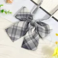 JK style black and white plaid bow tie collar ribbon shirt accessory for women sailor suit - JK049 Gentle Slash Plaid Bow Tie