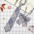 Set cravatta e fiocco scozzese JK in stile giapponese, accessorio uniforme da studente. - JK050 Viola Chiaro