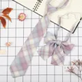 Japanese JK plaid tie and bow set, pastel color school uniform accessory for students. - JK004 Glass Candy
