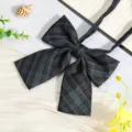 JK Japanese dark green black plaid bow tie uniform ribbon shirt accessory sailor collar - Green Plaid Bow Tie