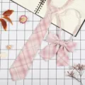 Set Cravatta e Fiocco JK Quadri Rosa Stile Giapponese Accessorio per Uniforme Scolastica - JK029 Segreto di Ragazza