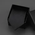 Black striped necktie packaged in a classic gift box, ideal for formal business and wedding suits. - 8cm Black Bold Stripe Zipper